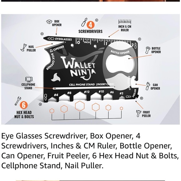 Original Pocket Wallet Ninja Multi-Tool 18 In 1 Credit Card -Multi Purpose Tool - Picture 6 of 9